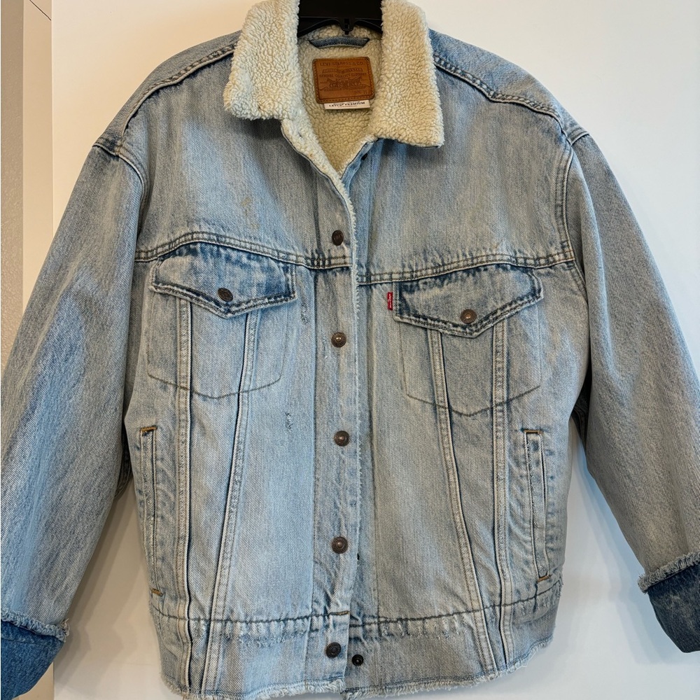 Levi's Light Blue Denim Jacket with Sherpa Collar